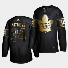 Auston Matthews #34 Maple Leafs Golden Edition Authentic Black Jersey