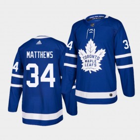 Auston Matthews #34 Maple Leafs Home Authentic Blue Jersey