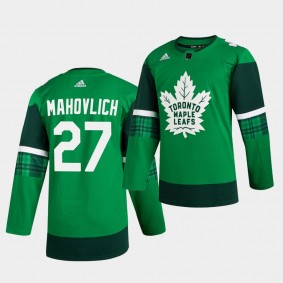 Frank Mahovlich Maple Leafs 2020 St. Patrick's Day Green Authentic Player Jersey