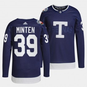 Fraser Minten Toronto Maple Leafs Heritage Classic Navy #39 Primegreen Authentic Pro Jersey Men's