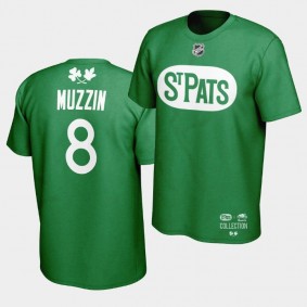 St. Patrick's 2020 #8 Jake Muzzin Maple Leafs Roots Men's T-shirt