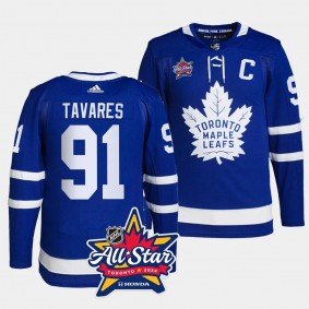 2024 NHL All-Star Logo Toronto Maple Leafs John Tavares #91 Royal Authentic Home Jersey