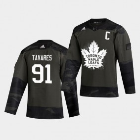 John Tavares Maple Leafs #91 Authentic 2019 Veterans Day Jersey