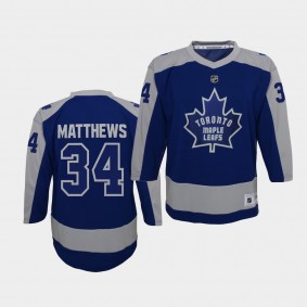 Auston Matthews Toronto Maple Leafs 2021 Reverse Retro Blue Special Edition Youth Jersey