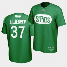 St. Patrick's 2020 #37 Timothy Liljegren Maple Leafs Roots Men's T-shirt