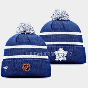Men Toronto Maple Leafs Special Edition 2.0 Blue Cuffed With Pom Knit Hat