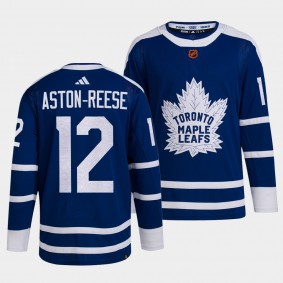 Zach Aston-Reese Toronto Maple Leafs 2022 Reverse Retro 2.0 Blue #12 Authentic Primegreen Jersey Men's